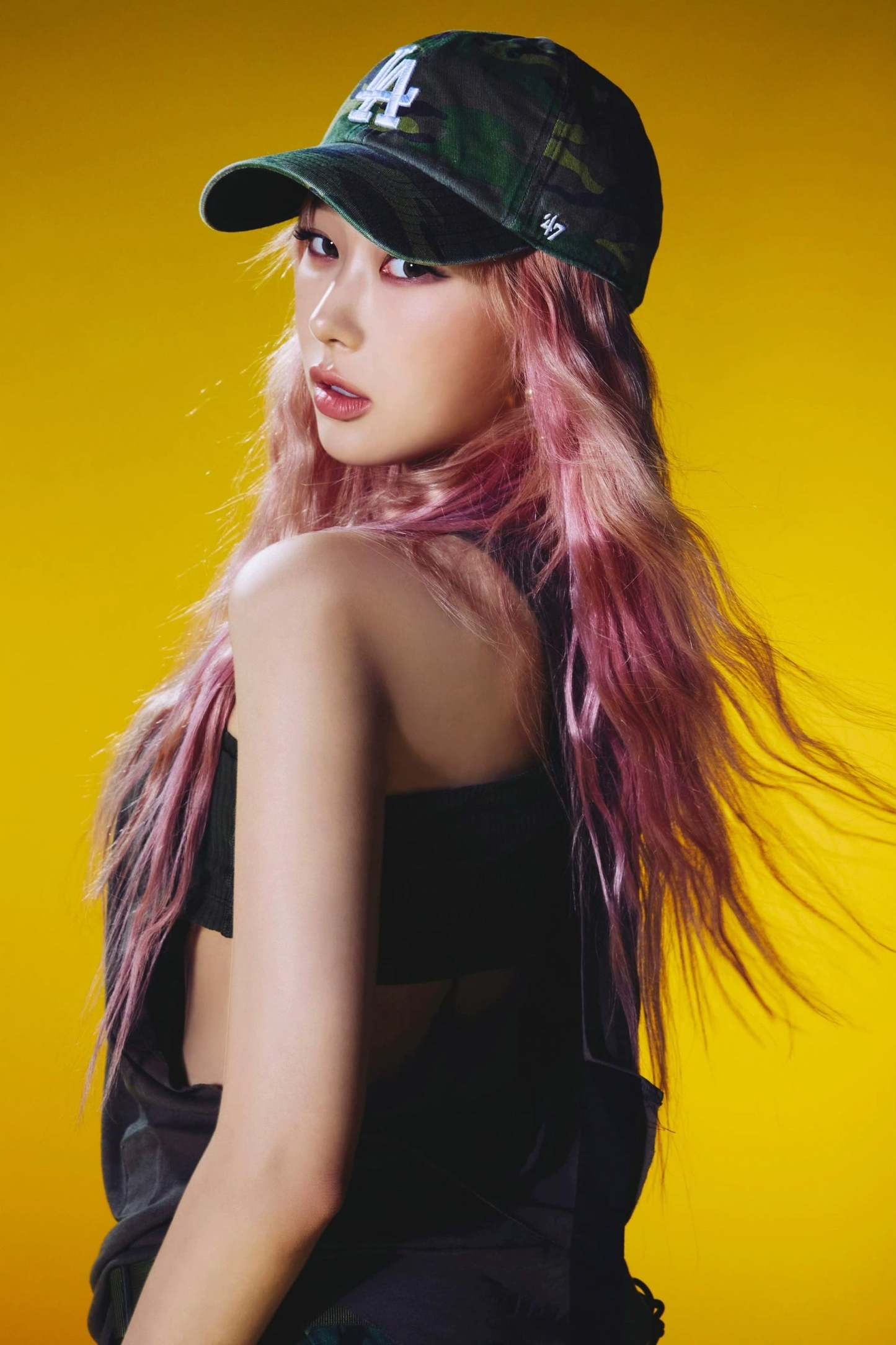 Whiplash camouflage workwear tanks pant set-giselle-aespa