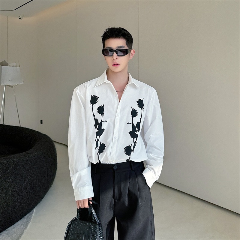 Enhypen Jungwon inspired White Rose Print Shirt