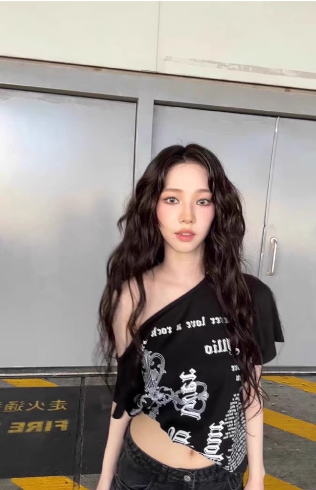 Aespa Karina Off-Shoulder Tee Shirt