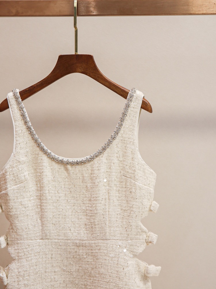 Babymonster Ahyeon -Sequin Trim Sleeveless Dress 