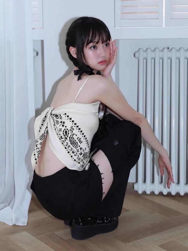 Aespa Karina inspired Y2K Kitten Strap Cami Top