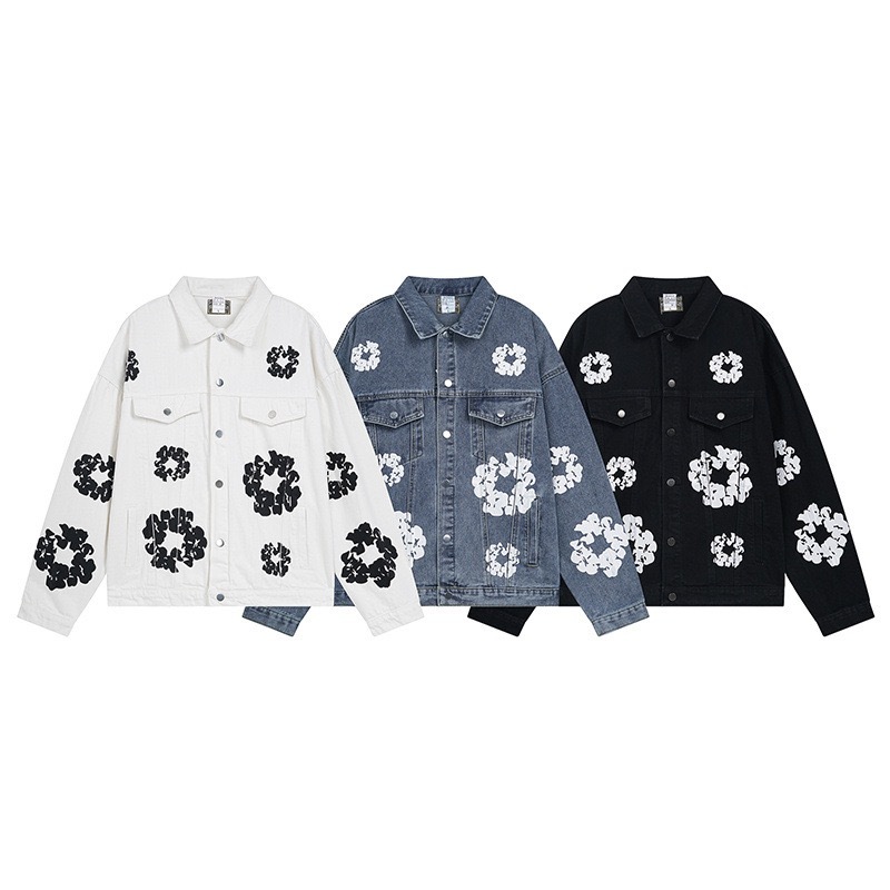 Enhypen Jake inspired Cotton Wreath  demin print jacket