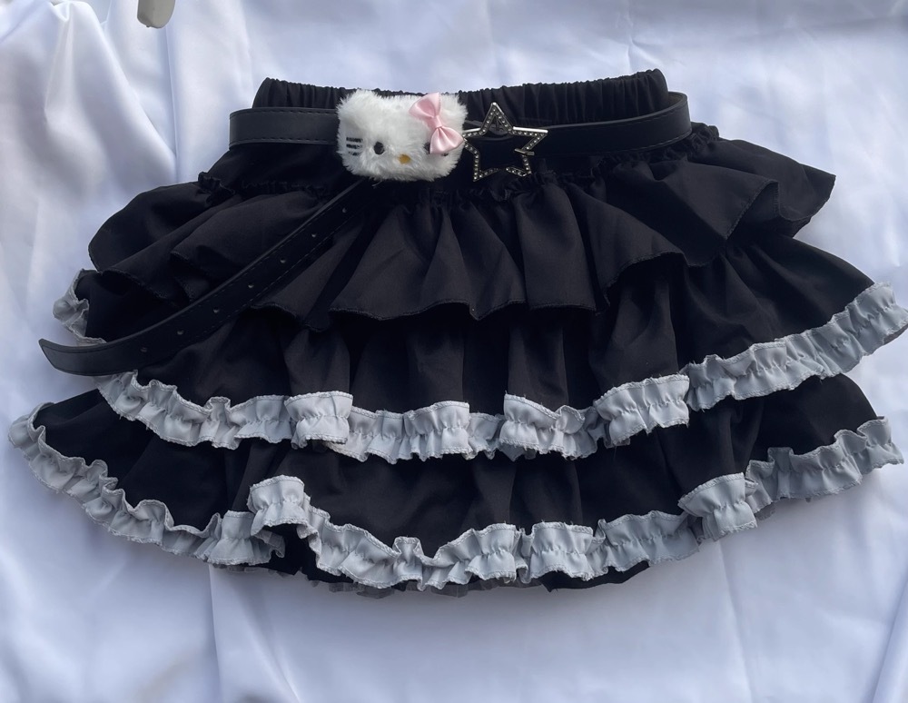 Y2K-Ballet Punk Lace Tiered Mini Skirt