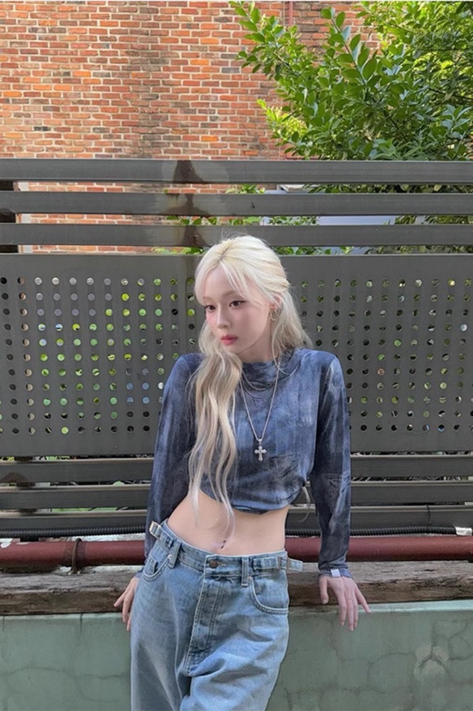 Aespa Winter -Vintage Washed Denim Shorts Pants