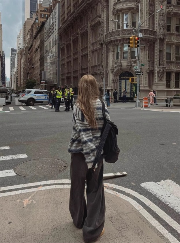  TXT Soobin inspired Blue Stripes Knit Sweater