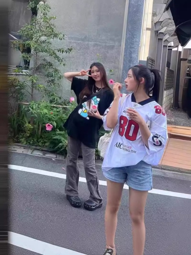 NewJeans Minji Inspired Patchwork Jersey Tshirt-NJZ