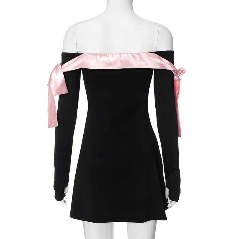 One-line neckline ruffled dress-Outfitidea For Blinks BLACKPINK-Inspired Fashion
