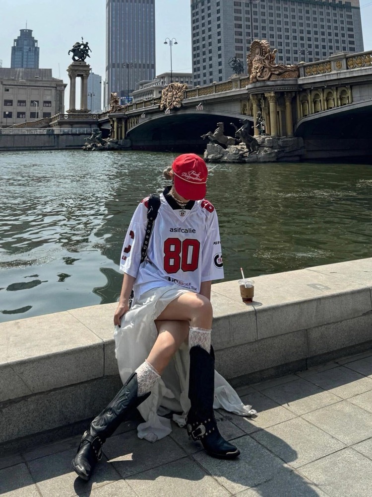 NewJeans Minji Inspired Patchwork Jersey Tshirt-NJZ