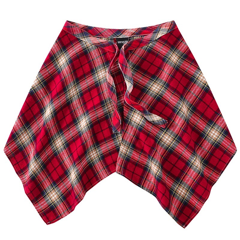 Red Plaid Shirt Waistcoat Hem-Straykids
