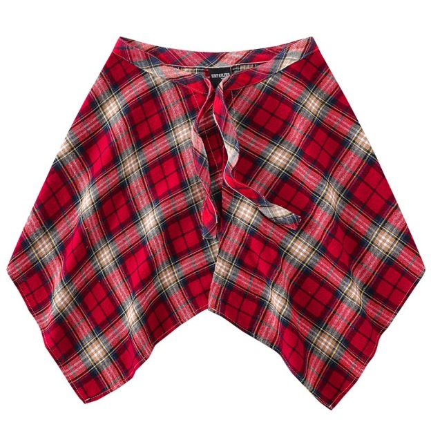  Red Plaid Shirt Waistcoat Hem-Straykids