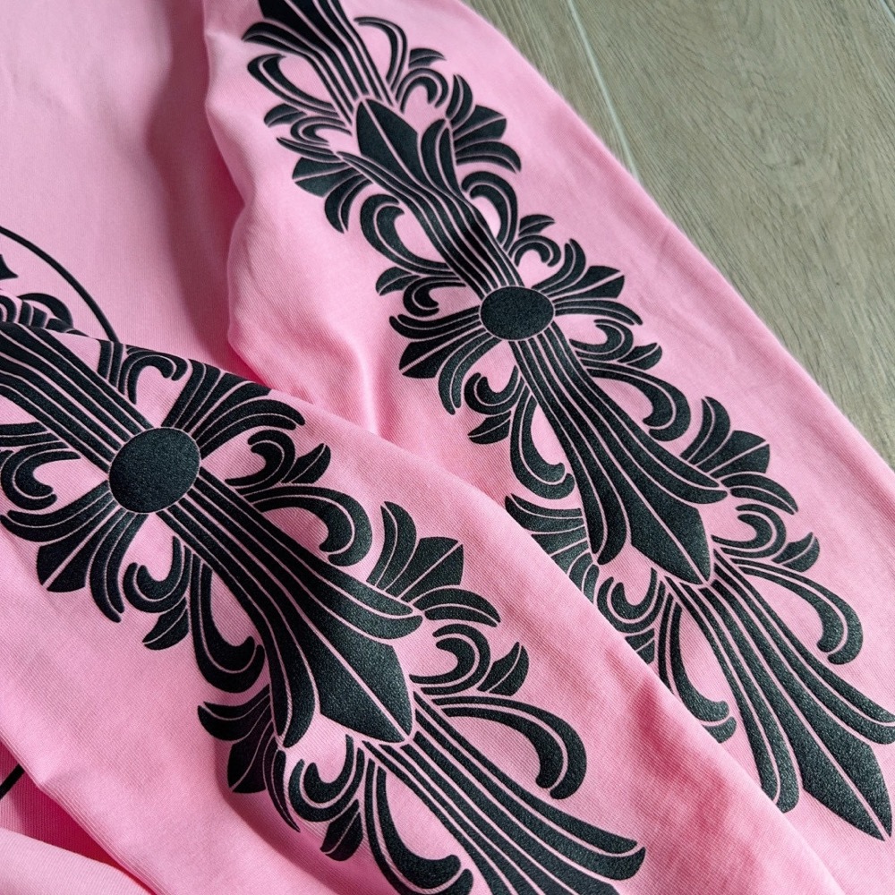 CH Pink Limited Chrome Hearts inspired  Unisex Long Sleeve Tee