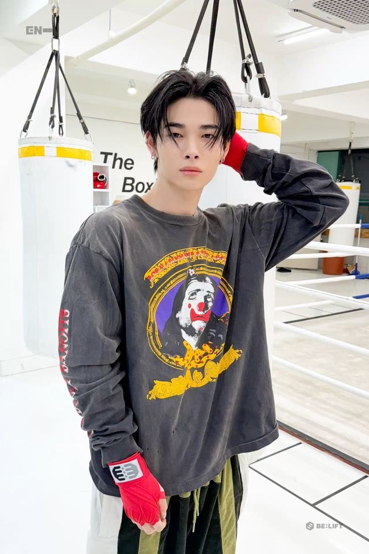 Enhypen NI-KI inspired SAINT MICHAEL ICON style print hoodie sweatshirt