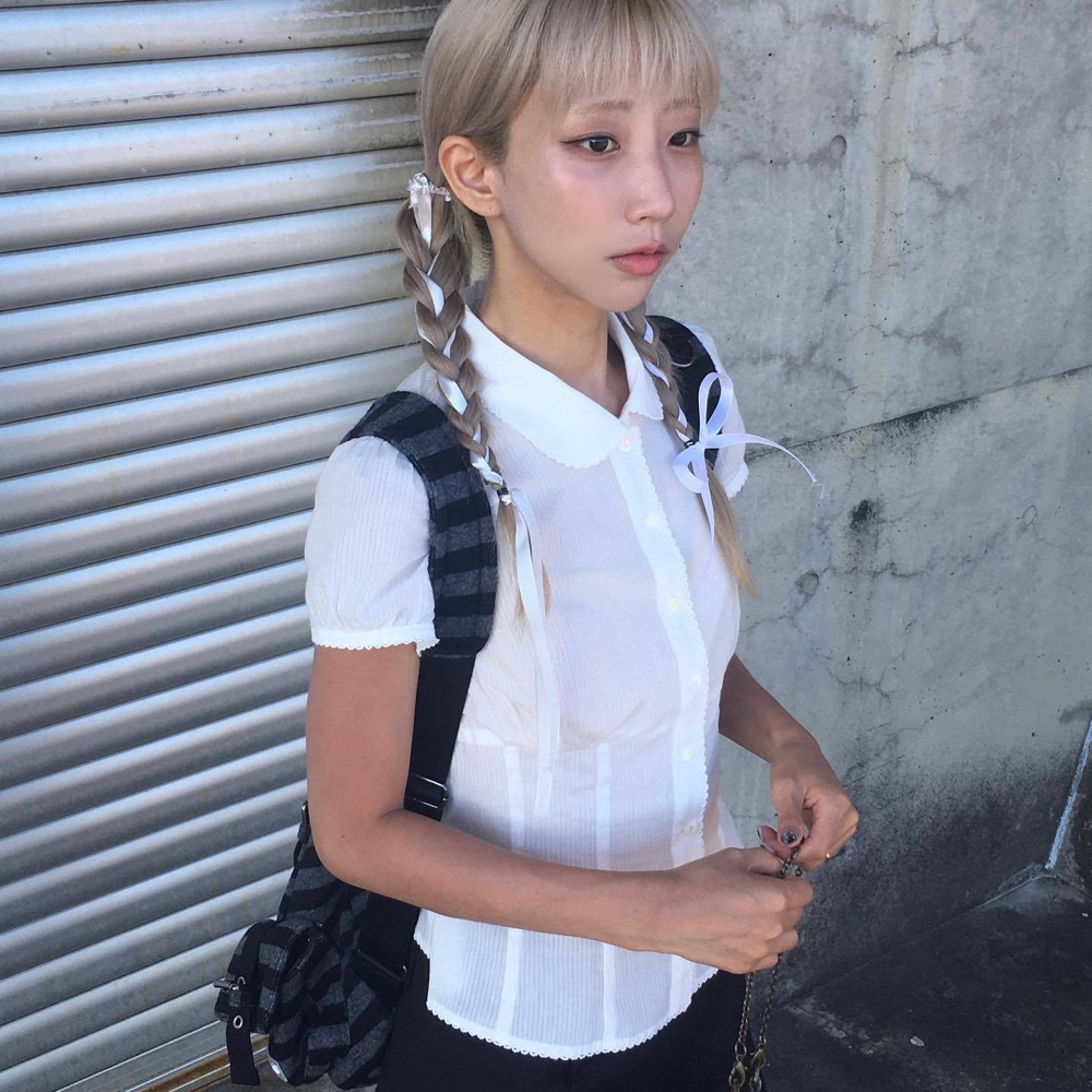 Blackpink Jennie Sweet French Bow Tie Shirt