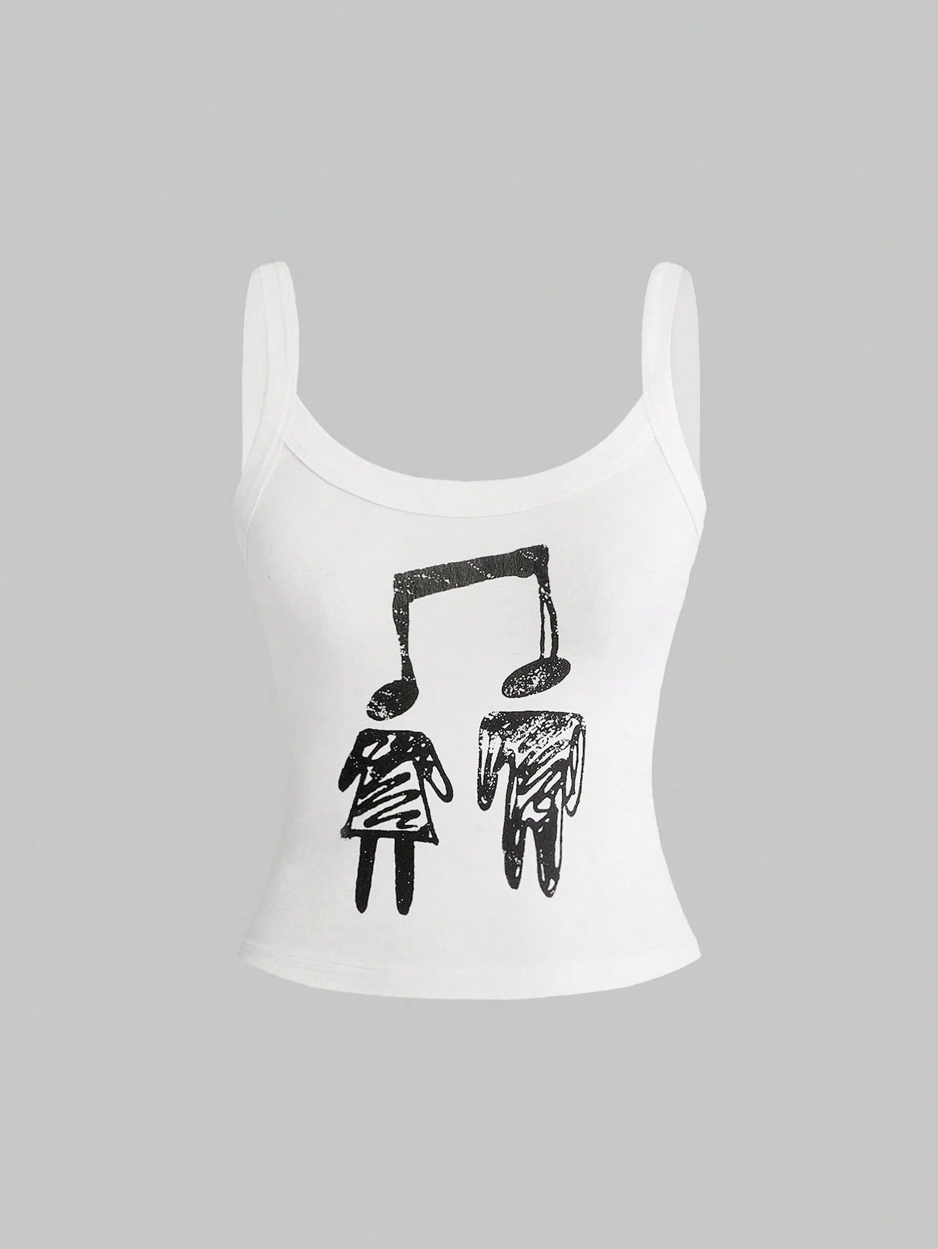 Katseye megan inspired music print cami Tank Top