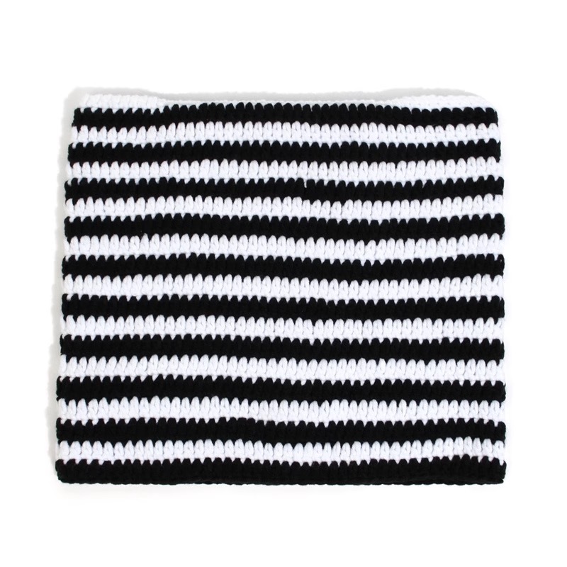 StrayKids Felix-black white Hand-Knitted Beanie hat