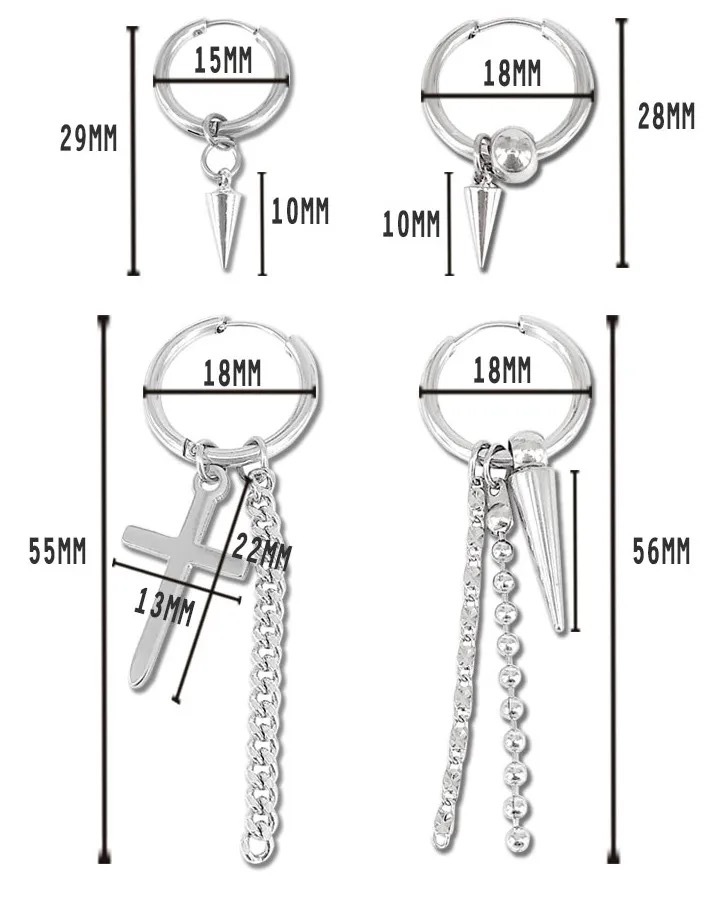 BTS SUGA Inspired Long Multi-Chain Triangle Earrings