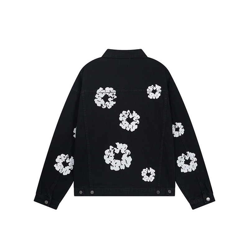 Enhypen Jake inspired Cotton Wreath  demin print jacket
