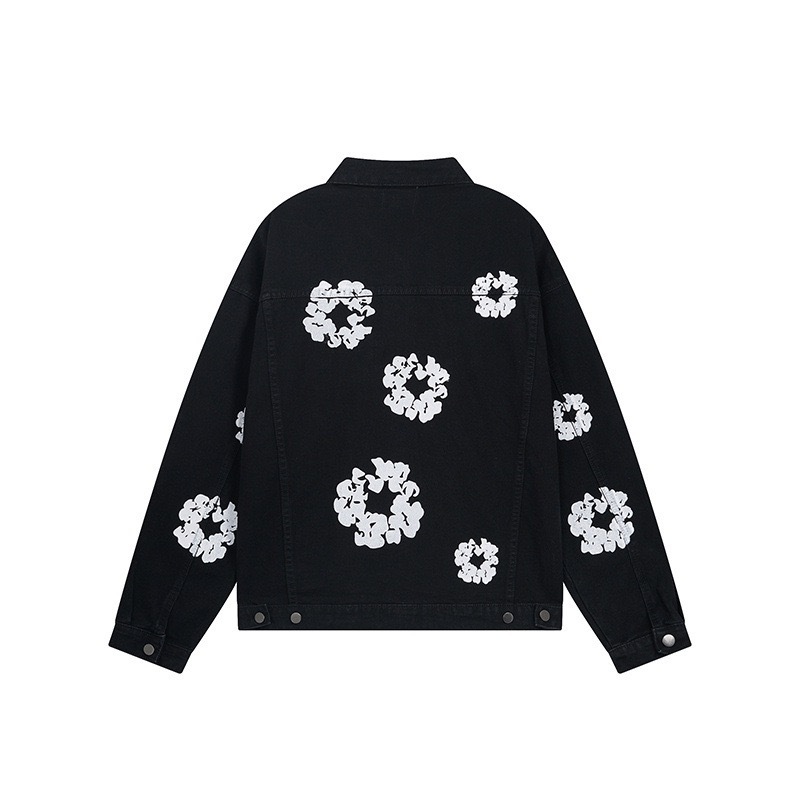 Enhypen Jake inspired Cotton Wreath  demin print jacket