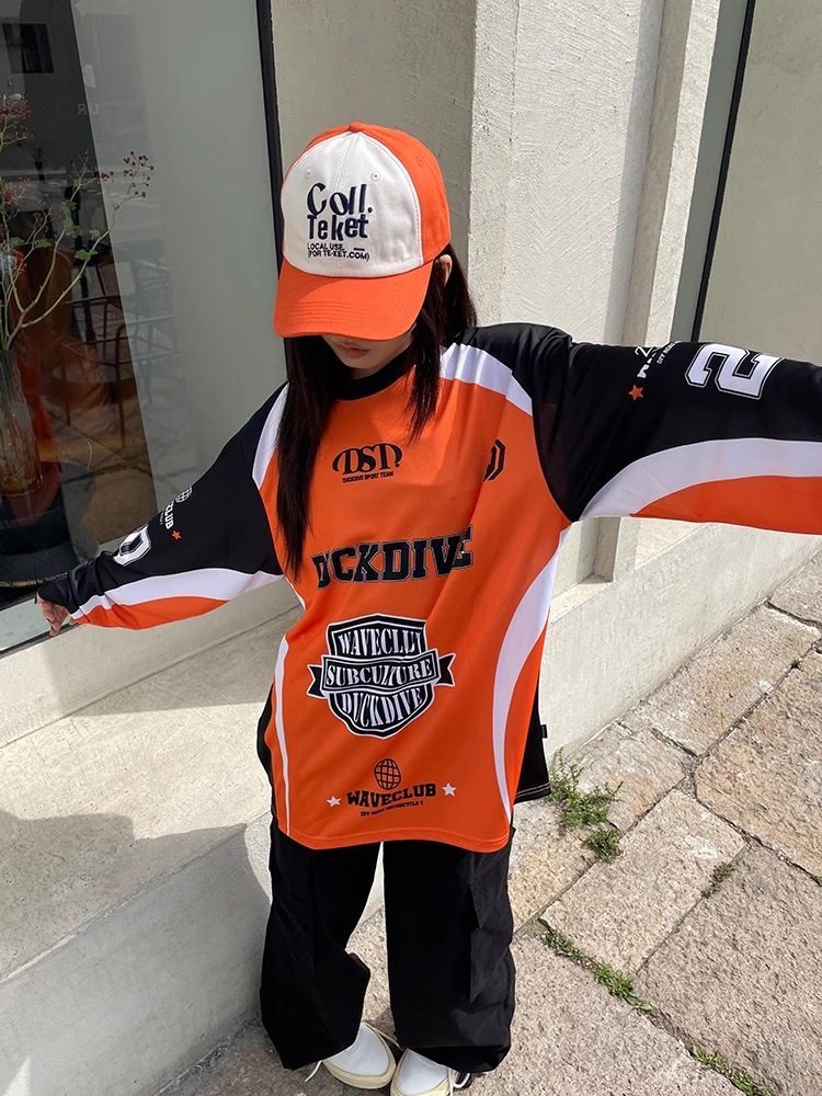 aespa Karina Inspired Retro Jersey Style Long Sleeve Tee 