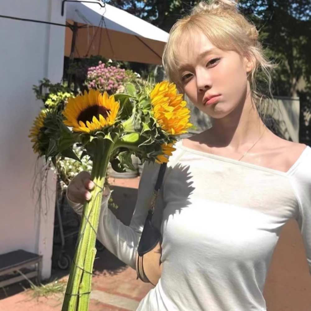 Aespa WINTER Inspired Off-Shoulder Long Sleeve Top 