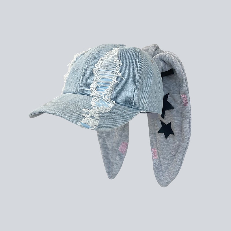 Y2K Grunge Rabbit Ear Baseball Cap Hat-Newjeans