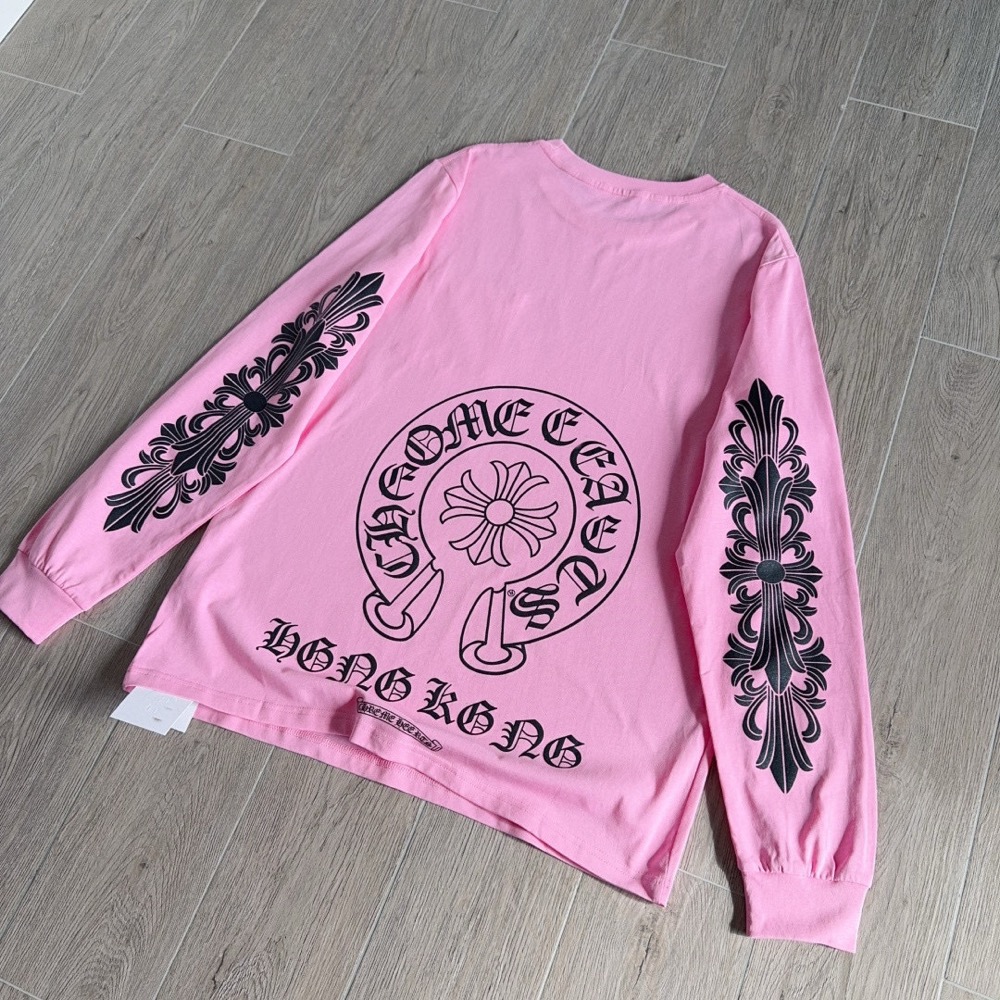 CH Pink Limited Chrome Hearts inspired  Unisex Long Sleeve Tee