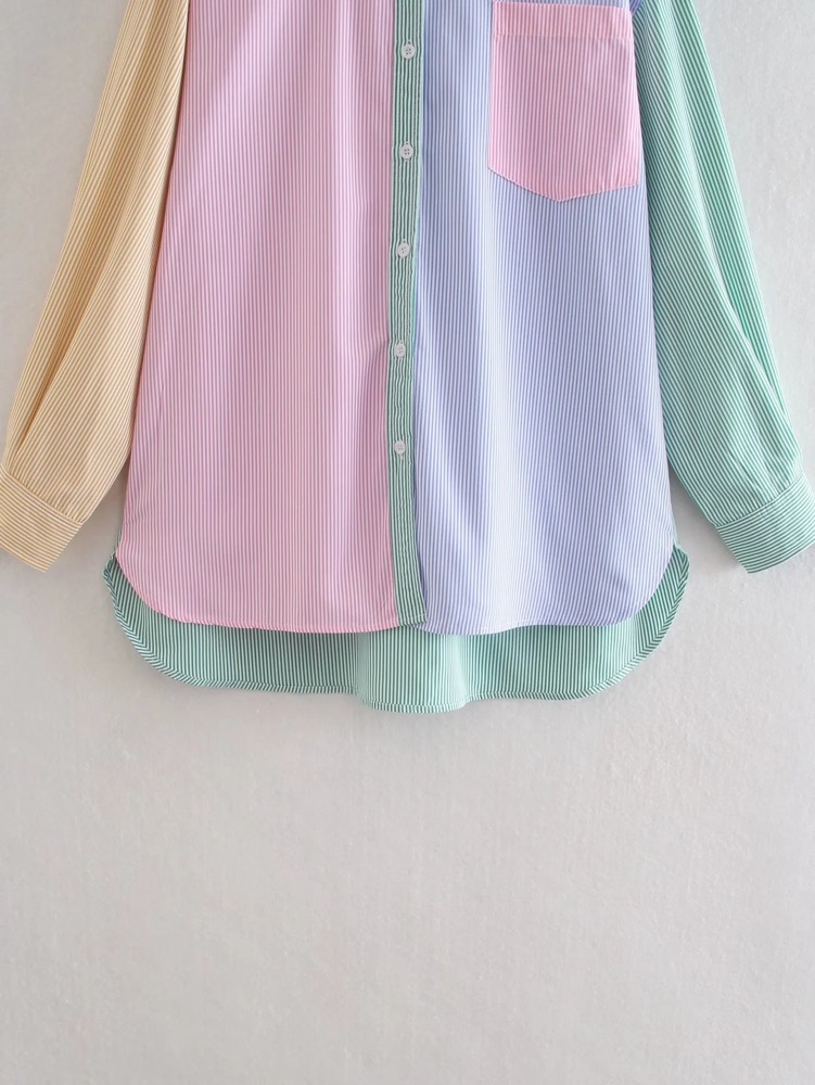 TXT Hueningkai inspired Colorblock Striped Shirt