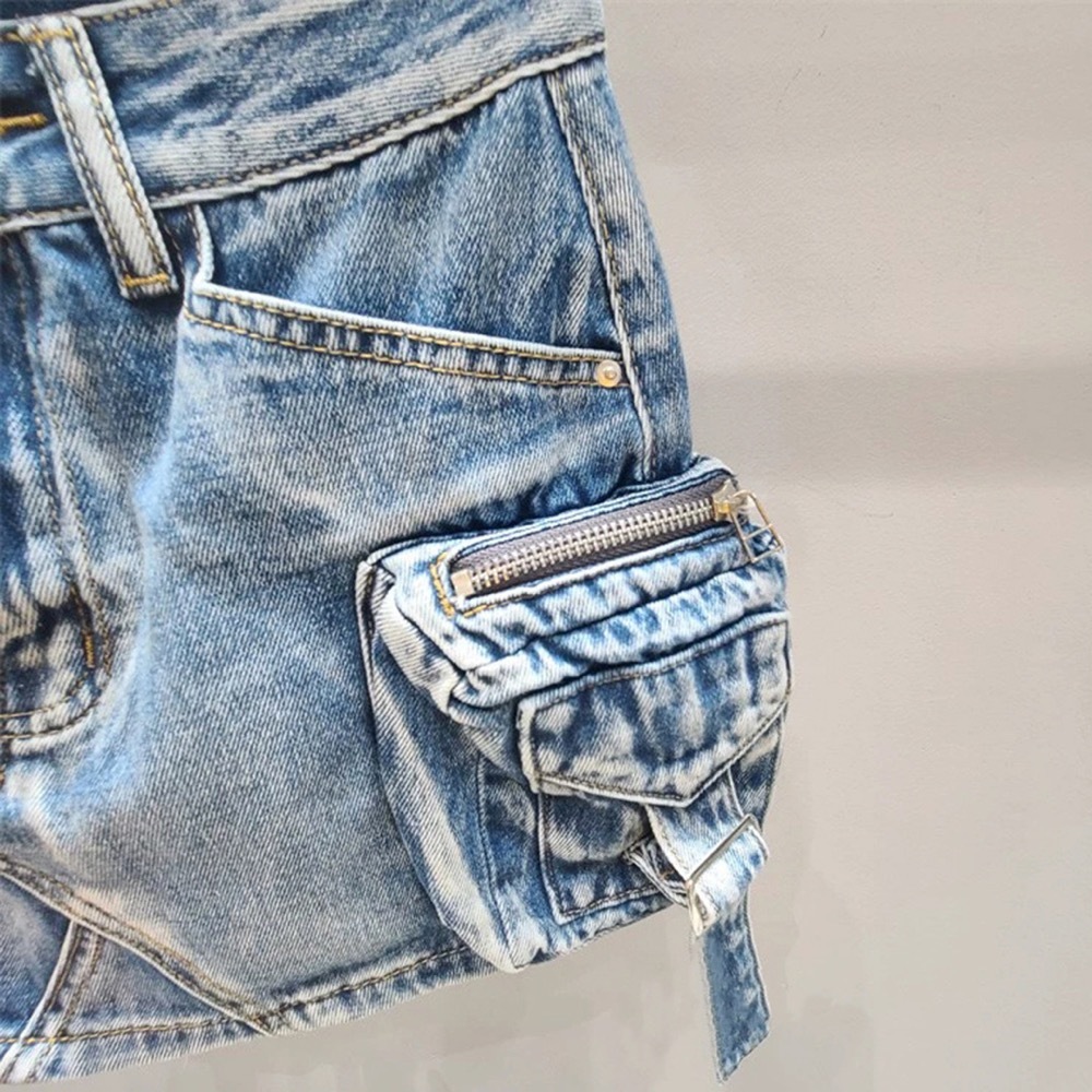 Babymonster Ahyeon Pink Utility Denim Skirt 