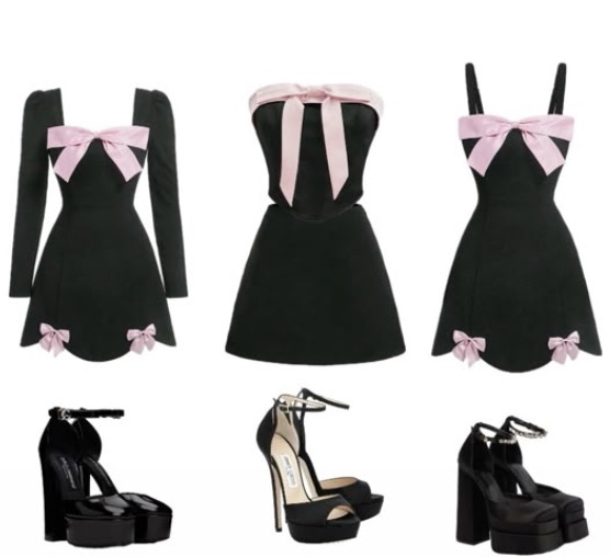 One-line neckline ruffled dress-Outfitidea For Blinks BLACKPINK-Inspired Fashion