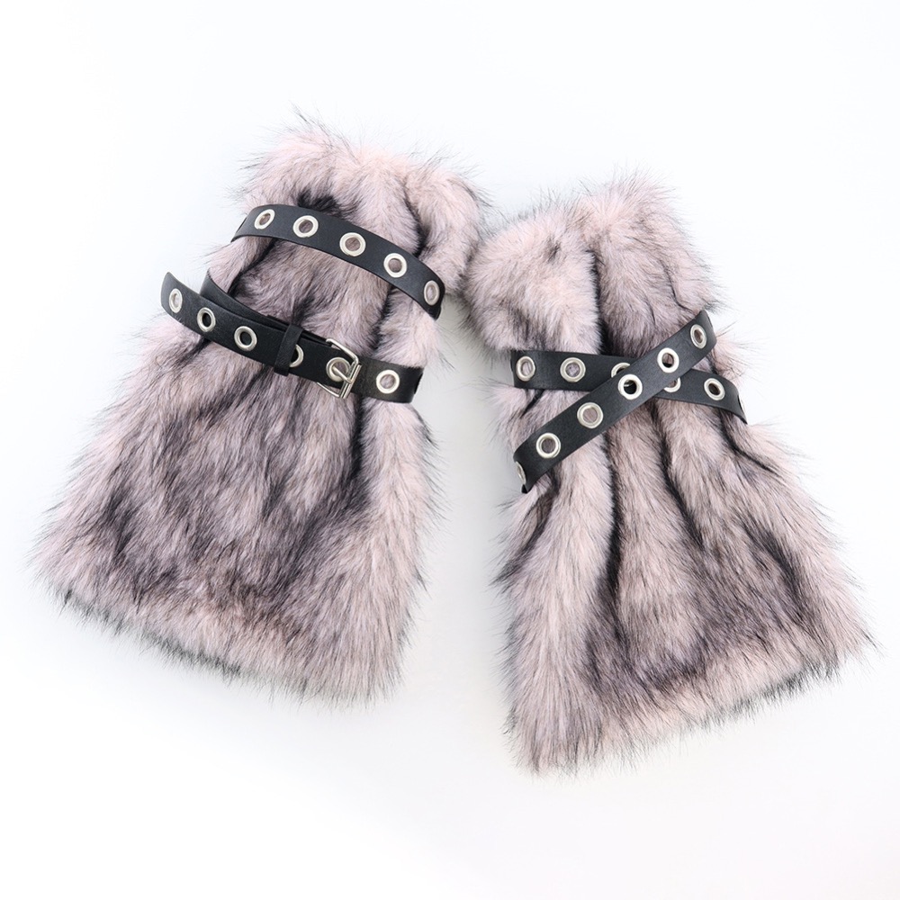 Y2k-Faux Fur Leg Warmers