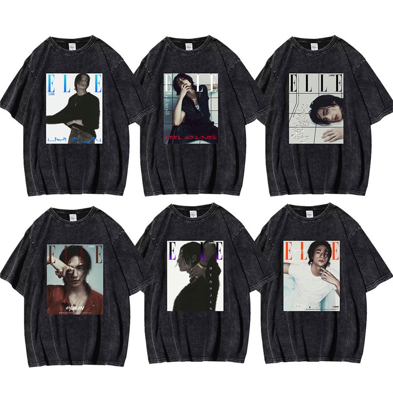 Stray Kids Hyunjin Vintage Magazine Poster Washed Graphic T-Shirt