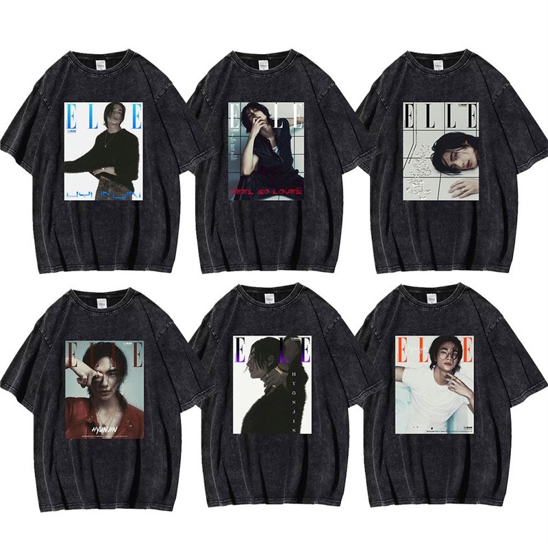 Stray Kids Hyunjin Vintage Magazine Poster Washed Graphic T-Shirt