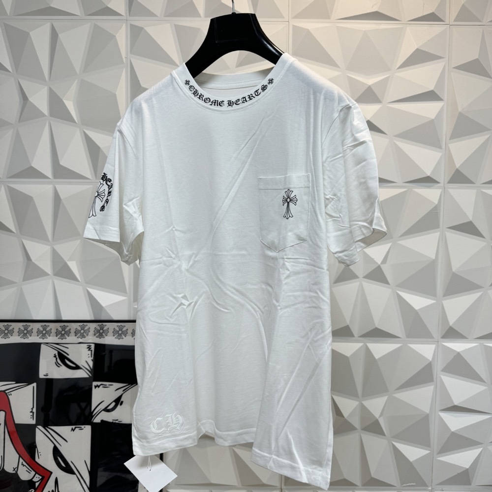 Classic Chrome Hearts inspired Style Cross Neck Sanskrit Printed T-Shirt 