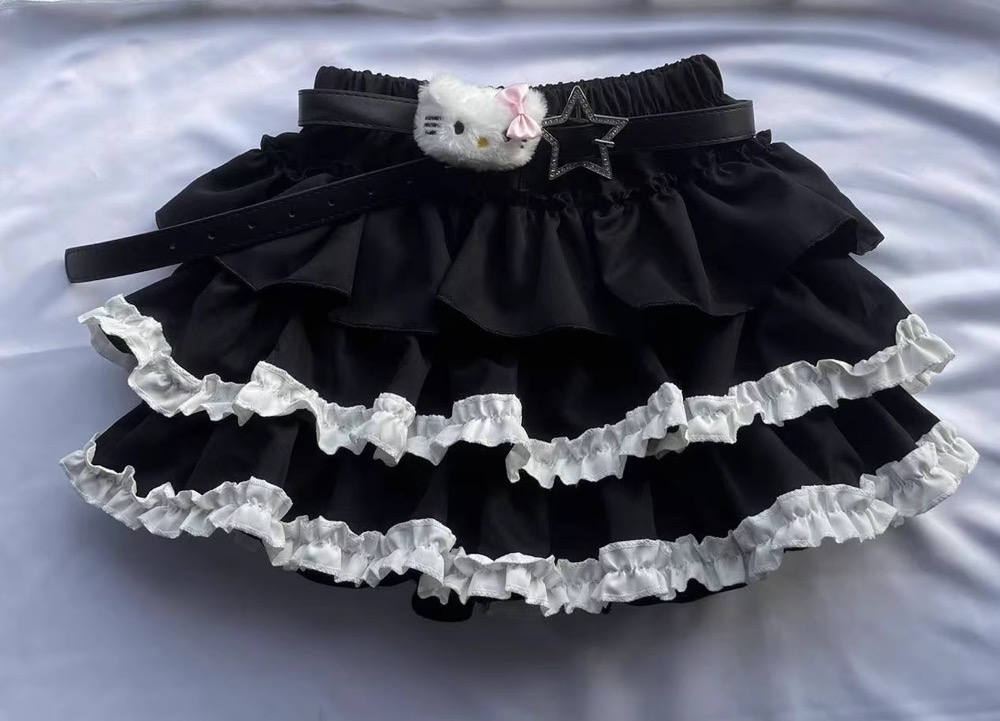 Y2K-Ballet Punk Lace Tiered Mini Skirt