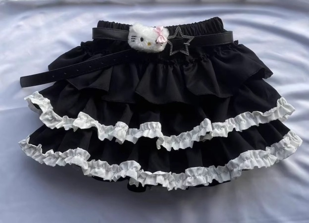 Y2K-Ballet Punk Lace Tiered Mini Skirt