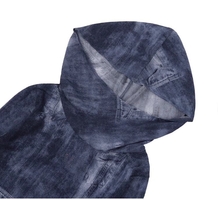 Aespa Winter Sun Protection Denim-Print Long Sleeve Tee shirt