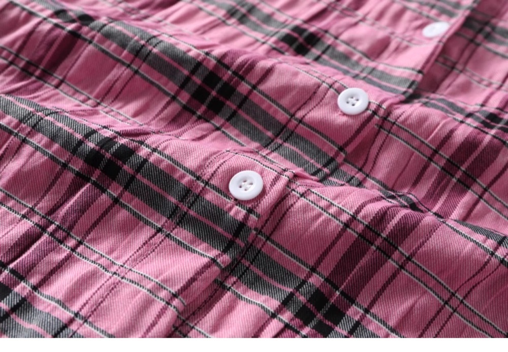 Pink Plaid Shirt Jacket-Hoshi Seventeen