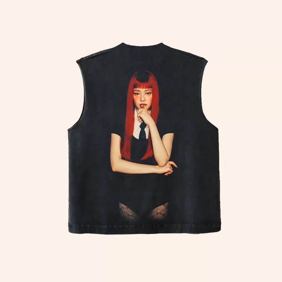 blackpink jennie Ruby merch inspired Red Sleeveless T-Shirt