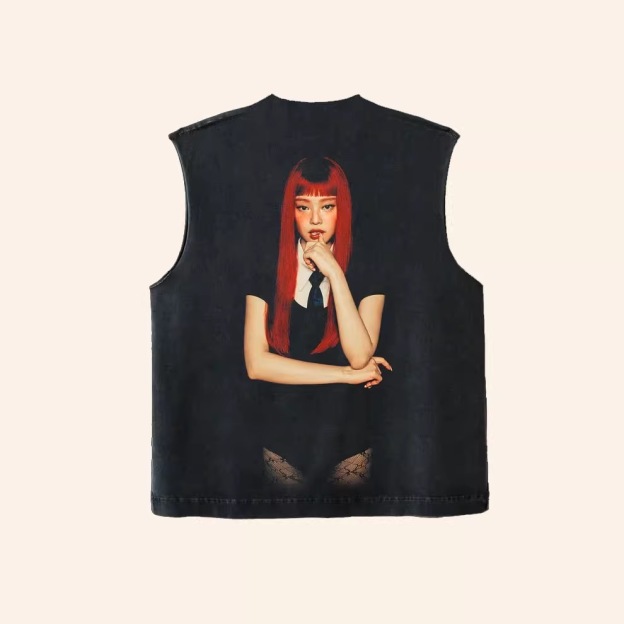 blackpink jennie Ruby merch inspired Red Sleeveless T-Shirt