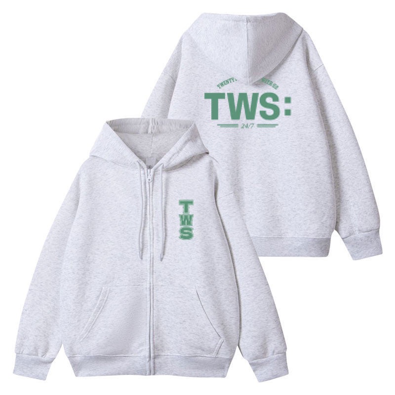 TWS Official inspired Merch Zip up Hoodie Baseball Cardigan Outerwear