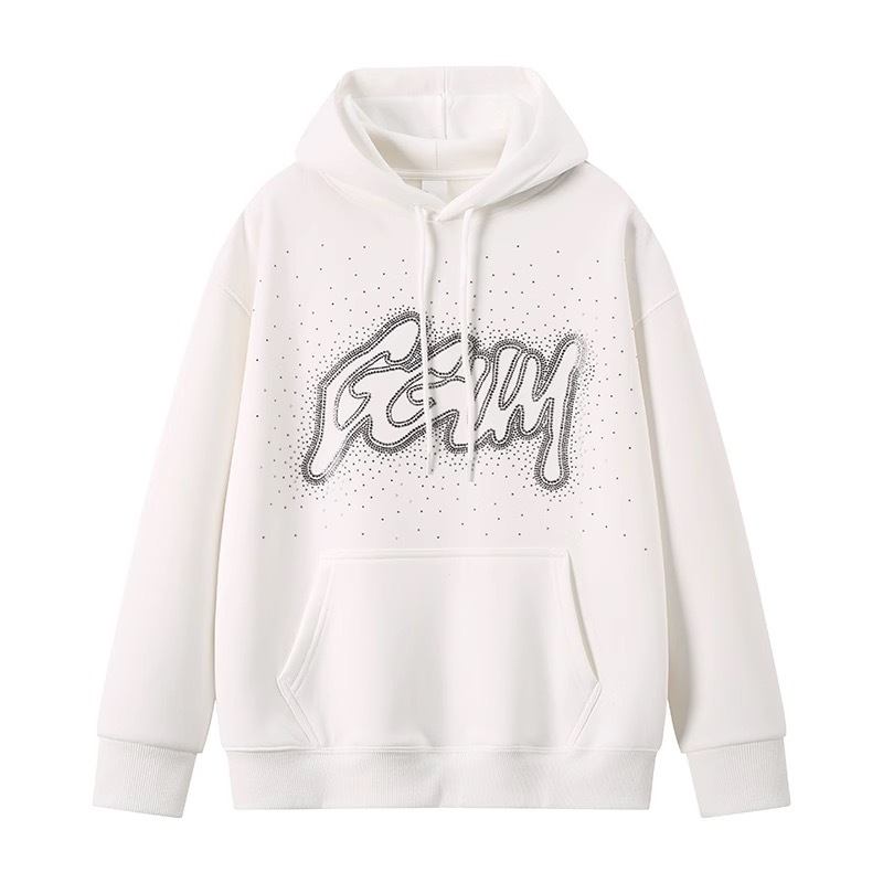TXT Yeonjun -White GGUM Rhinestone Hoodie 