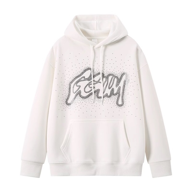 TXT Yeonjun -White GGUM Rhinestone Hoodie 
