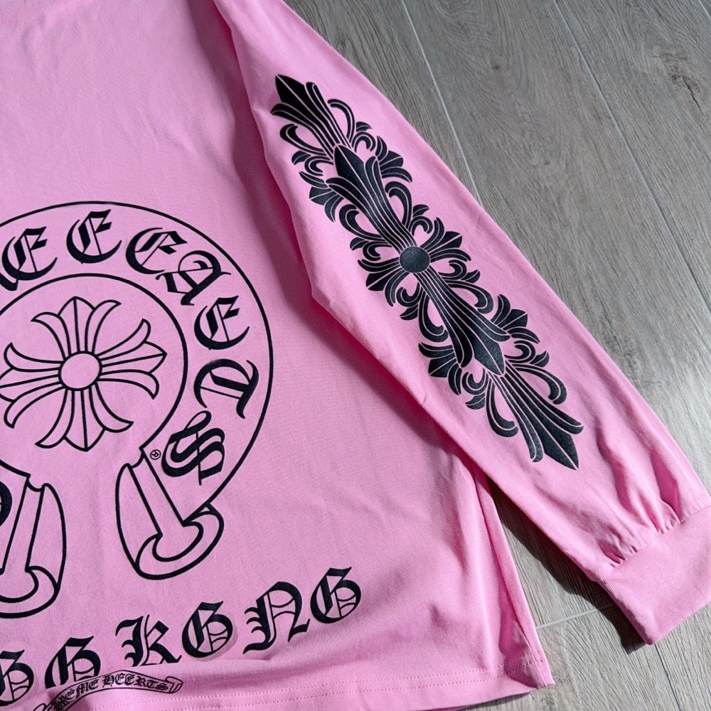 CH Pink Limited Chrome Hearts inspired  Unisex Long Sleeve Tee