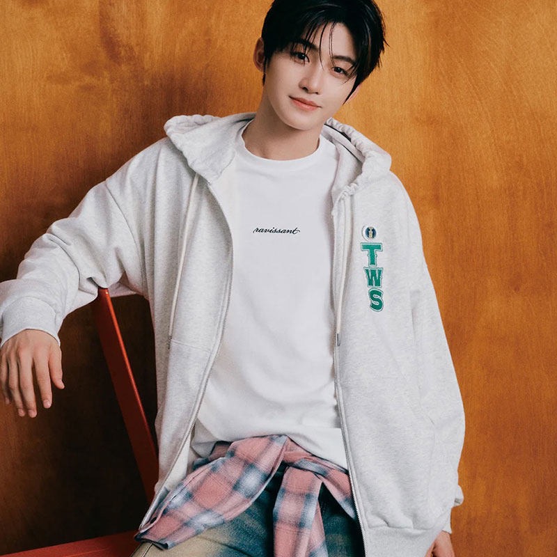 TWS Official inspired Merch Zip up Hoodie Baseball Cardigan Outerwear