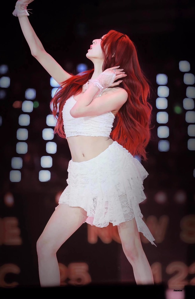 ITZY Yuna Inspired White Performance Top & Skirt Set