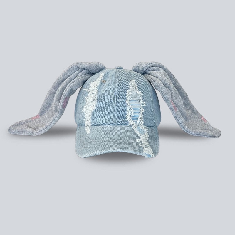 Y2K Grunge Rabbit Ear Baseball Cap Hat-Newjeans