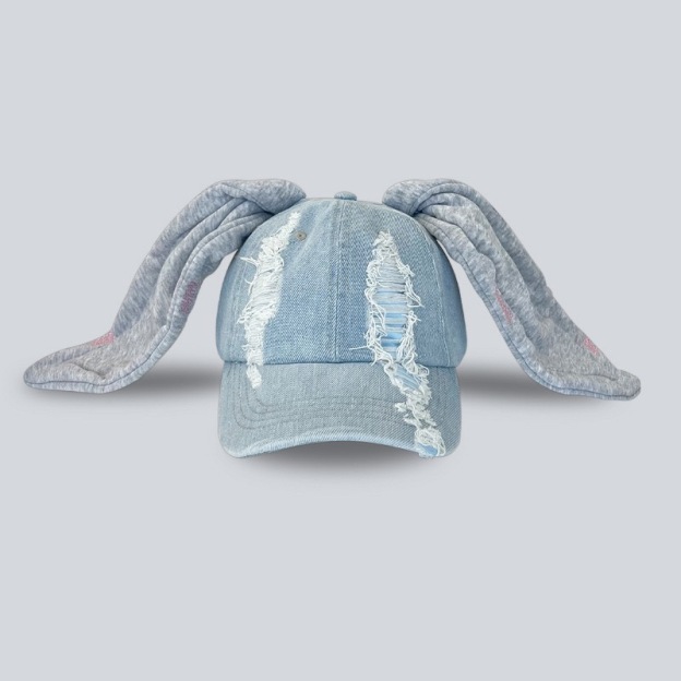 Y2K Grunge Rabbit Ear Baseball Cap Hat-Newjeans
