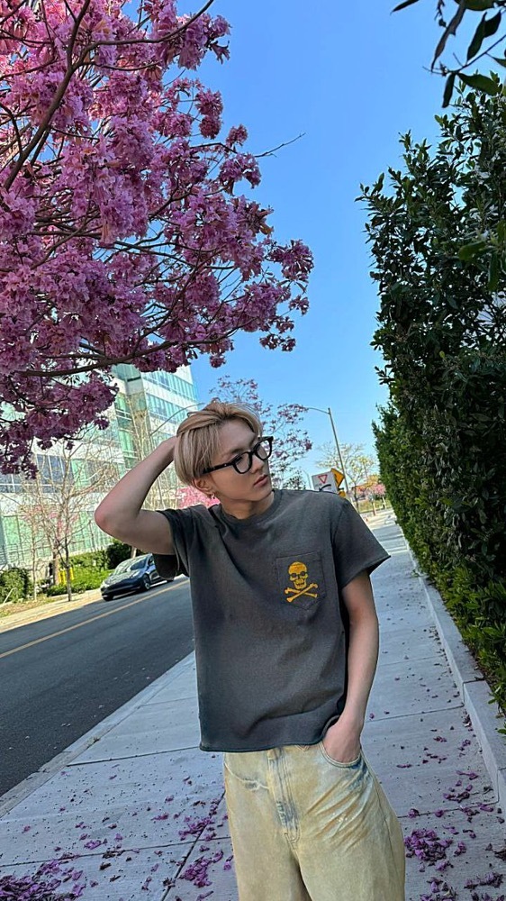 Enhypen Jungwon inspired Skull Graphic Pocket T-Shirt