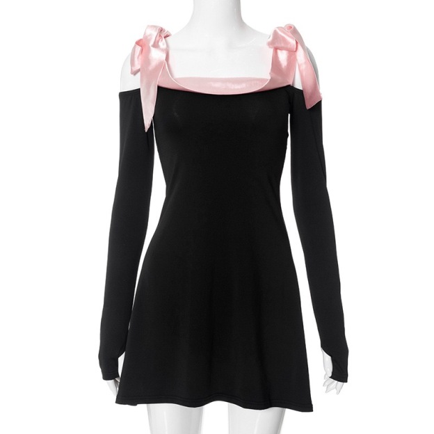 One-line neckline ruffled dress-Outfitidea For Blinks BLACKPINK-Inspired Fashion