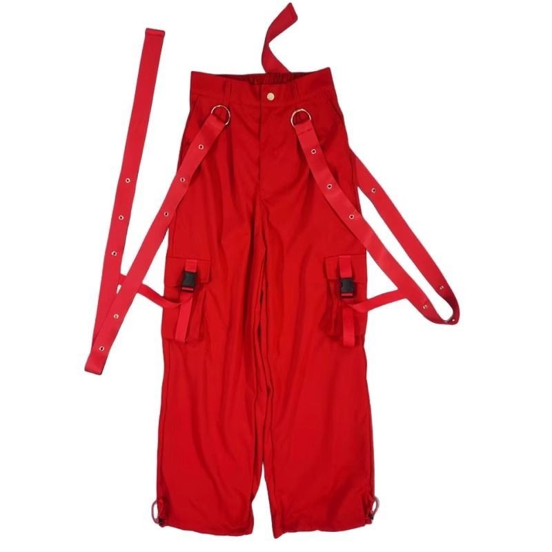 ITZY CAKE Performance-Inspired Red Hip-Hop Dance Set